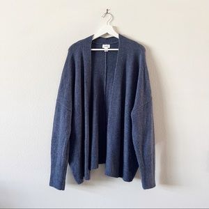Old Navy Cocoon Shortie Blue Heather Open Cardigan Large